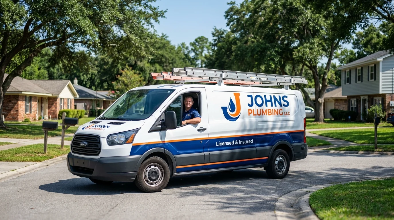 Johns Plumbing LLC service van in Detroit Lakes, MN