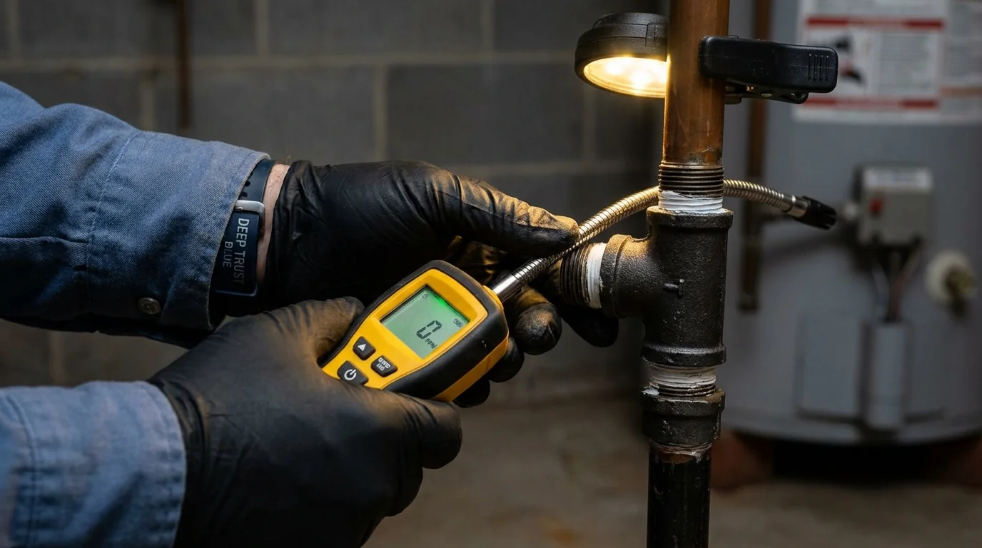 Gas leak detection with electronic sniffer by Johns Plumbing LLC in Detroit Lakes